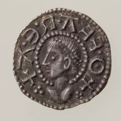 Penny of Offa, rei da Mércia, 757-96 (anverso) (prata) (para reverso ver 168072)