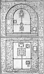 Planos do Tyen-Tang ou Templo dedicado ao Senhor Soberano dos Céus e ao Ti-Tang onde o Imperador Sacrifica a Shang-Ti, gravado por Henry Fletcher (fl.1729) (gravura)