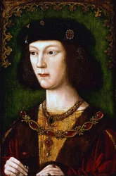 "" Retrato do rei Henrique VIII da Inglaterra (1491-1547) "" Pintura da escola inglesa por volta de 1513 Denver Art Museum