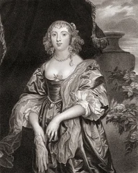 Retrato de Anne Carre, Condessa de Bedford (1620-84), de Lodges British Portraits, 1823