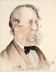 Retrato de George Cruikshank (aguarela sobre papel)