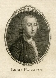 Retrato de George Montagu Dunk, 2º Conde de Halifax (1716-71), gravado por Aliamet