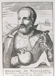 Retrato de Hernando de Magallanes (c.1480-1521) de "A História Narrativa e Crítica da América", editado por Jusin Winsor, Londres, 1886