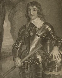 Retrato de James Hamilton (1606-49), 3º Marquês e 1º Duque de Hamilton, de &39;Lodge&39;s British Portraits&39;, 1823