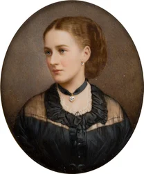 Retrato de Lady Ida Lumley, Viscondessa Newport 1870 depois Condessa de Bradford (1848-1936), c.1868-1936 (fotografia pintada à mão)