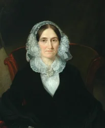 Retrato de senhora com lacy headdress
