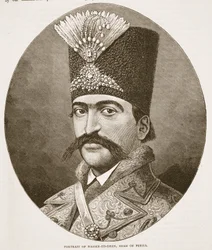 Retrato, de, nasser-ed-deen, xá pérsia, ilustração, de, cassells, ilustrado, história, de, inglaterra