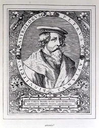 Retrato de Petrus Apianus (1501-52) de A História Narrativa e Crítica da América, editado por Justin Winsor, Londres, 1886