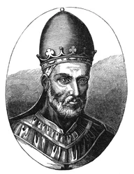Retrato do Papa Honório III (d.1227) ilustração de &39;Ciência e literatura na idade média e a Renascença&39;, escrita e gravada por Paul Lacroix, 1878