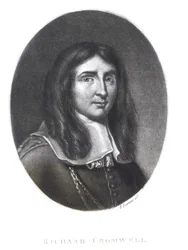 Retrato de Richard Cromwell (1626-1712), gravado por Richard Earlom (1743-1822), de "Ilustres Personagens da História Britânica" (mezzotint)