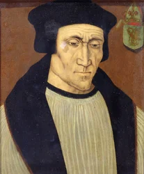 Retrato de Richard Foxe ou Fox (c.1448-1528) Bispo de Winchester, Lord Privy Seal a Henry VII e Henry VIII e fundador do Corpus Christi College, Oxford