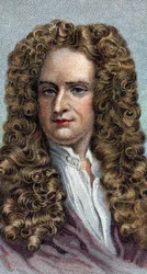 Retrato de Sir Isaac Newton 1642-1727, físico e matemático inglês - Da série "Leaders of Men" - Chromolithography - Escola Inglesa, século XX -