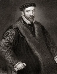 Retrato de Sir Nicholas Bacon (1510-1579) de Lodges British Portraits, 1823