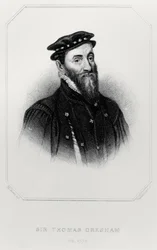 Retrato de Sir Thomas Gresham (1519-79) de &39;British Retratos Lodge&39;, 1823 (gravura) (foto bw)