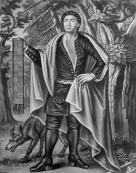 Retrato de Tee Yee Neen Ho Ga Row, imperador das Seis Nações