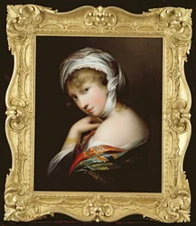 Retrato de uma senhora no vestido oriental, c.1890 (veja 215281 para o par)