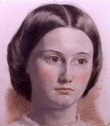 Retrato do rosto de uma jovem senhora, c.1840 (gizes coloridos sobre papel)