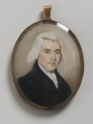 Retrato de um cavalheiro (wc em marfim em metal e medalhão de vidro)