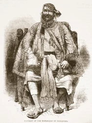 Retrato, de, a, marajá, de, Dholepore, ilustração, de, cassells, ilustrado, história, de, inglaterra