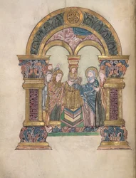 Apresentação no Templo, Add. 49598, f.34v, da Beneditorial de St Aethelwold, 971-984 (velino)