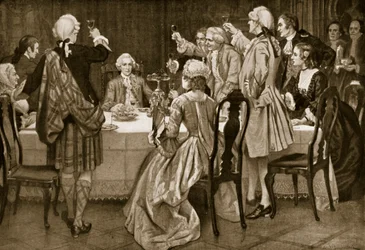 Príncipe Charles Edward em Holyrood, ilustração de Hutchinsons História da nação britânica, c.1923