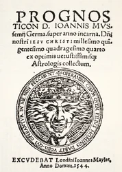 Prognosticação para 1544, por Jo. Mussemius, impresso por J. Mayler, 1544
