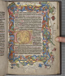 Psalter com calendário de uso Sarum, Fol 82 recto, c.1425-75 (tinta, tinta e ouro sobre velino)
