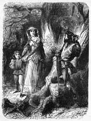 Rainha Margarida e o ladrão de Hexham, ilustração de "História Ilustrada de John Cassell da Inglaterra", publicada em 1858