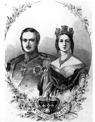 Rainha Victoria (1819-1901) e Príncipe Albert (1819-61) gravada por W. Thomas, 1844