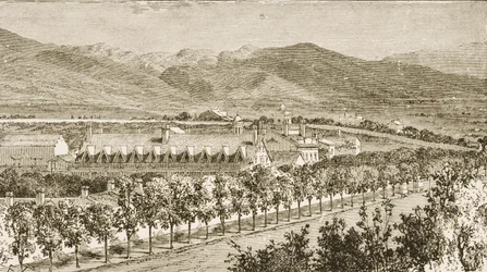 Residência de Brigham Young (1801-77), segundo presidente da Igreja Mórmon, Salt Lake City, Utah, de &39;American Pictures&39;, publicado pela The Religious Tract Society, 1876
