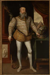Robert Dudley, Conde de Leicester, c.1532-88 (óleo sobre tela)