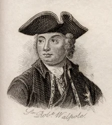 Robert Walpole, 1º Conde de Orford, do &39;Crabb&39;s Historical Dictionary&39;, publicado em 1825