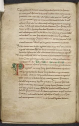 Real 13. A.XI, f.47vInicial P.De temporum ratione.Bede o Venerável.Miscelânea de trabalhos sobre computação e astronomia.Século XI-XII
