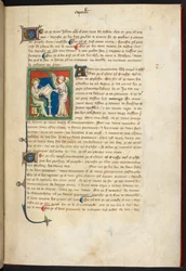 Real 19 a.XV, f.3 João sentado, escrevendo; um anjo está atrás de sua mesa, de 