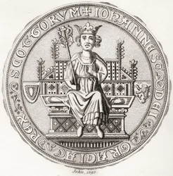 Selo de John Balliol, c.?1249 1314, também conhecido por Toom Tabard, Escocês para "casaco vazio", Rei dos Escoceses. De Iconographia Scotica ou Portraits of Illustrious Persons of Scotland, publicado em 1797.