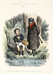 Seleções do Seymour: No. 3, "Este é um lugar solitário, senhor, não tem medo de ser roubado.", pub c.1840 (gravura colorida à mão)