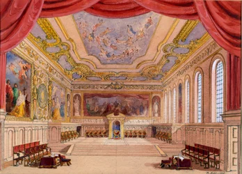 Cenografia para O Mercador de Veneza por William Shakespeare, 1858 (wc no papel)