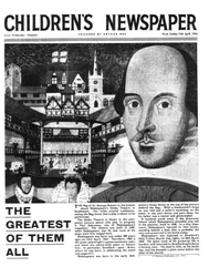 Shakespeare: The Greatest of all, primeira página do &39;The Children&39;s Newspaper&39;, abril de 1964 (papel de jornal)