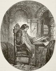 Sir John Eliot na prisão, de "A História Nacional e Nacional da Inglaterra" por William Hickman Smith Aubrey (1858-1916) publicou Londres, c.1890