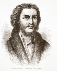 Sir John Oldcastle, depois Lord Cobham, ilustração de A História do Protestantismo, de James Aitken Wylie (1808-1890), pub. 1878