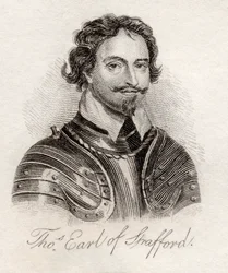 Sir Thomas Wentworth, 1º Conde de Strafford, do &39;Crabb&39;s Historical Dictionary&39;, publicado em 1825