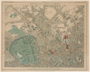 Mapa da Biblioteca Stanfords de Londres e seus Subúrbios
