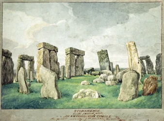 Stonehenge em seu estado atual, um templo Anpedilunian, 1821 (wc no papel)
