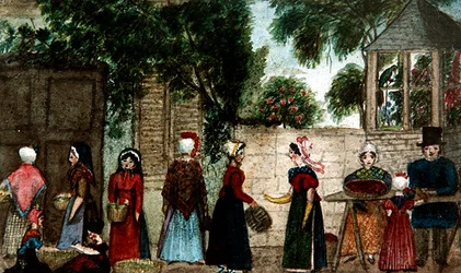 Mercado de rua, c.1840 (aguarela sobre papel)