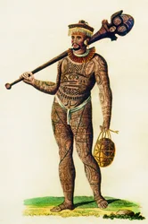 Homem tatuado das ilhas Marquesas, 1843