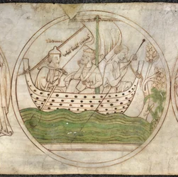 Tatwin transporta Guthlac de barco para Crowland, de 