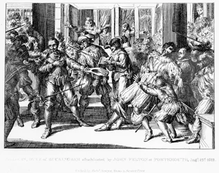 O assassinato de George Villiers, 1.º duque de Buckingham, c. 1822