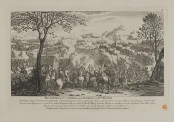 A Batalha de Culloden, perto de Inverness na Escócia, publicada por Bowles and Carver, 1746