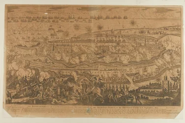 O bombardeio de Copenhague e a rendição da frota dinamarquesa, setembro de 1807, publicado por John Fairburn em 1807