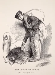 The Bone-Grubber, depois de um daguerreótipo de Richard Beard, ilustração de London Labor e London Poor de Henry Mayhew, pub. 1862